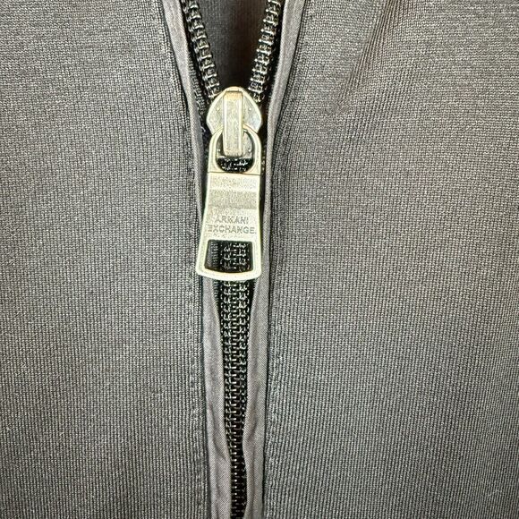 Men's XL Black Armani Exchange Full Zip Stretch Knit Jacket Streetwear Trendy - Picture 4 of 8